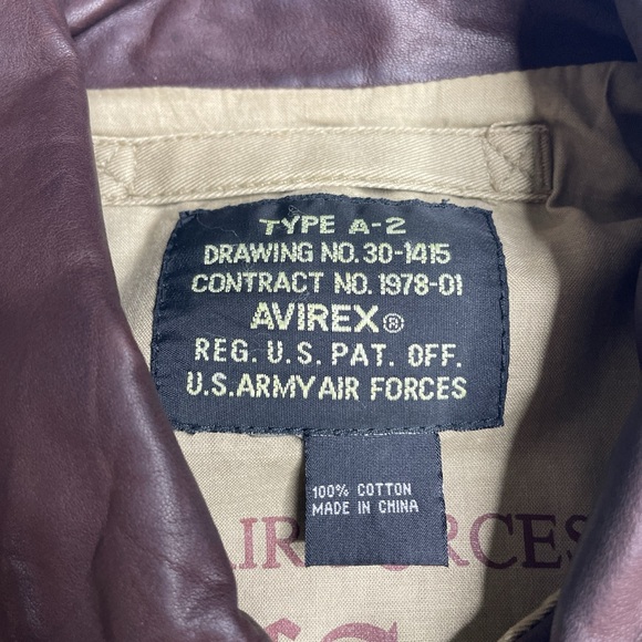 Vintage Avirex A-2 Bomber Flight Jacket USAF Certified USA Beige Cotton Canvas M - Picture 8 of 9